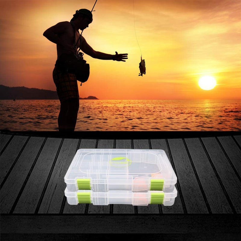 YVLEEN Fishing Tackle Boxes - 3600 3700 Tackle Box Plastic Storage Organizer Box with Removable Dividers - 2packs/4packs Tackle Trays - Included 2pcs of Extra Clip - Image 5